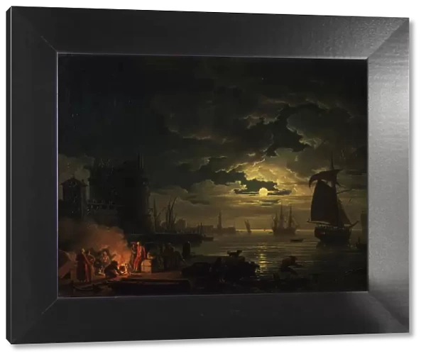 The Port of Palermo in the Moonlight, 1769. Artist: Vernet, Claude Joseph (1714-1789)