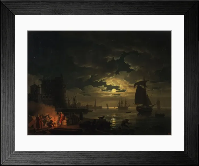 Framed Print : The Port of Palermo in the Moonlight, 1769. Artist: Vernet, Claude Joseph (1714-1789) Framed Print : The Port of Palermo in the Moonlight, 1769. Artist: Vernet, Claude Joseph (1714-1789)