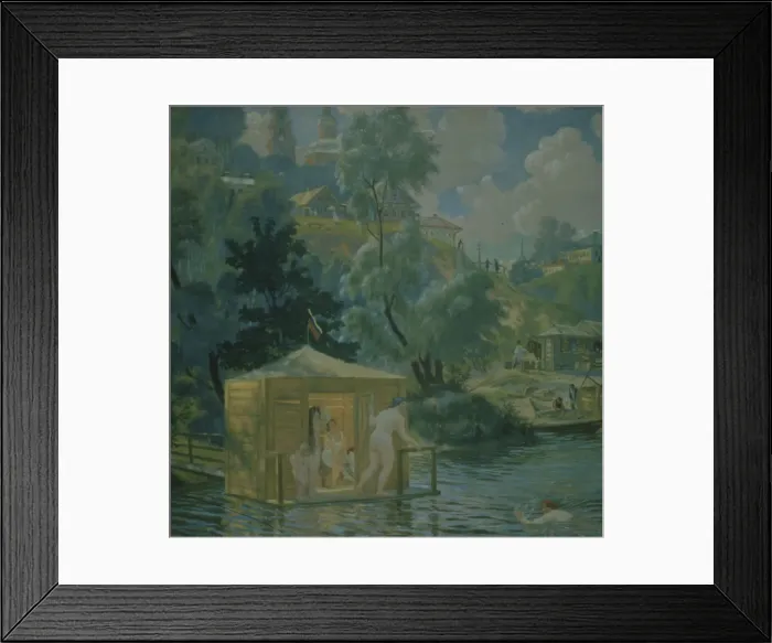 Framed Print : Bathers, 1921. Artist: Kustodiev, Boris Michaylovich (1878-1927) Framed Print : Bathers, 1921. Artist: Kustodiev, Boris Michaylovich (1878-1927)