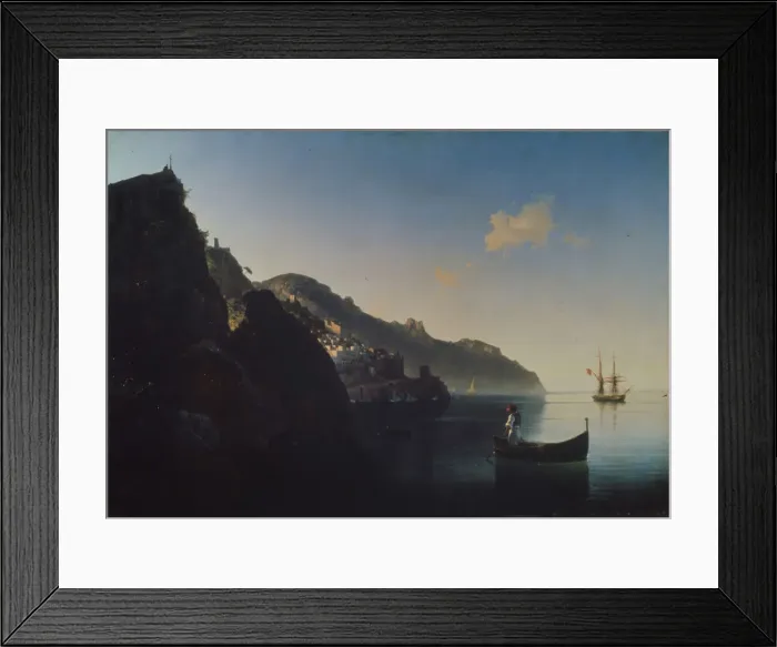 Framed Print : The Coast near Amalfi, 1841. Artist: Aivazovsky, Ivan Konstantinovich (1817-1900) Framed Print : The Coast near Amalfi, 1841. Artist: Aivazovsky, Ivan Konstantinovich (1817-1900)