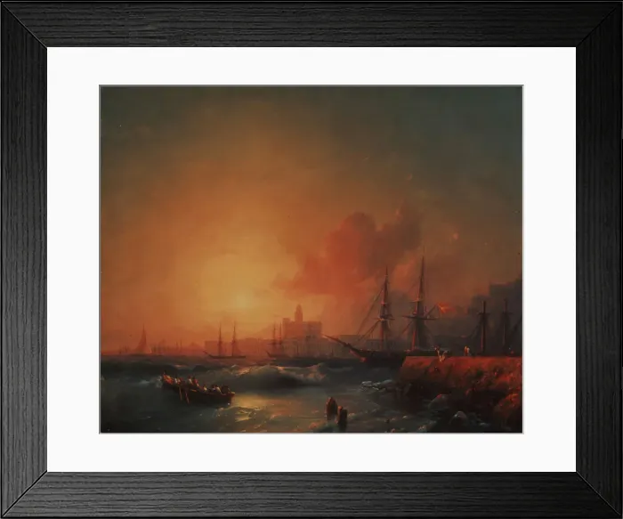 Framed Print : Malaga, 1854. Artist: Aivazovsky, Ivan Konstantinovich (1817-1900) Framed Print : Malaga, 1854. Artist: Aivazovsky, Ivan Konstantinovich (1817-1900)
