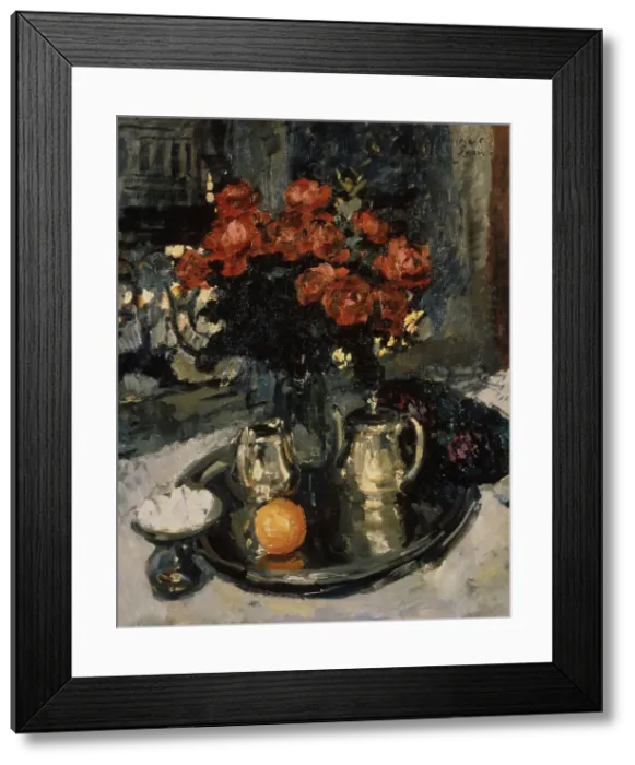 Framed Print : Roses and violets, 1912. Artist: Korovin, Konstantin Alexeyevich (1861-1939) Framed Print : Roses and violets, 1912. Artist: Korovin, Konstantin Alexeyevich (1861-1939)