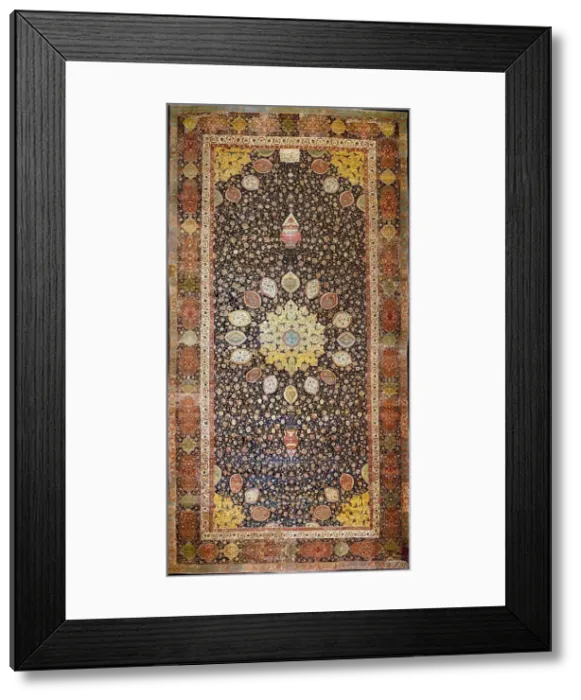 Framed Print : The Ardabil Carpet, c. 1540. Artist: Iranian master Framed Print : The Ardabil Carpet, c. 1540. Artist: Iranian master