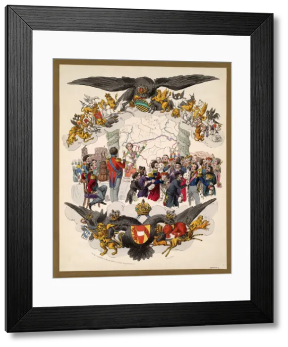 Framed Print : The Congress of Vienna (Caricature), 1815. Artist: Anonymous Framed Print : The Congress of Vienna (Caricature), 1815. Artist: Anonymous