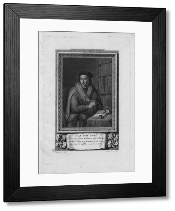 Framed Print : Portrait of Juan Luis Vives (1492-1540), 1791. Artist: Lopez Enguidanos, Jose (1751-1812) Framed Print : Portrait of Juan Luis Vives (1492-1540), 1791. Artist: Lopez Enguidanos, Jose (1751-1812)