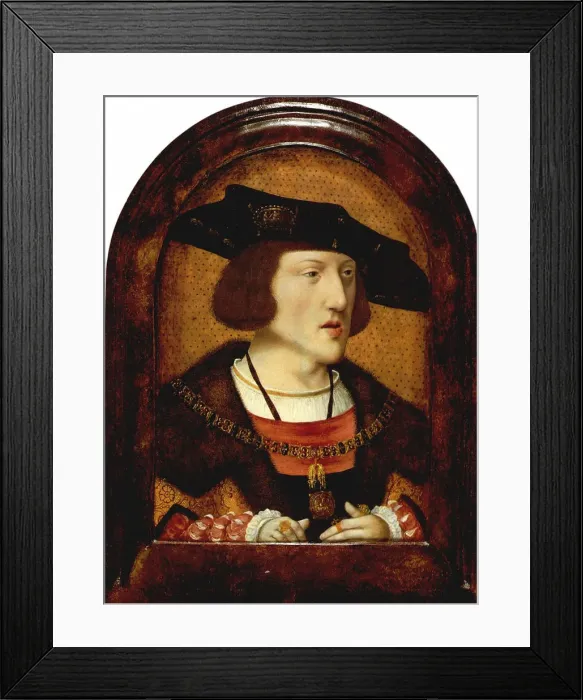 Framed Print : Portrait of Charles V of Spain (1500-1558), c. 1520. Artist: Anonymous Framed Print : Portrait of Charles V of Spain (1500-1558), c. 1520. Artist: Anonymous