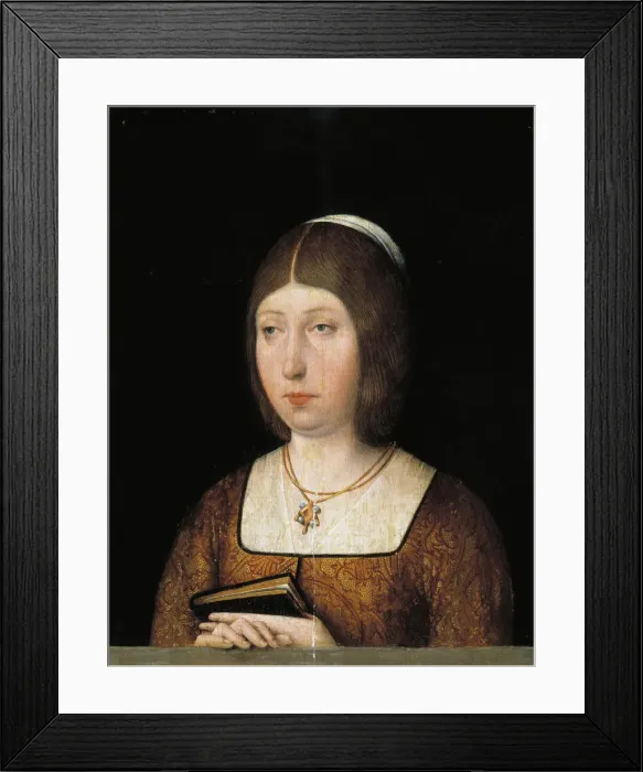 Framed Print : Queen Isabella I of Castile, c. 1490. Artist: Anonymous Framed Print : Queen Isabella I of Castile, c. 1490. Artist: Anonymous