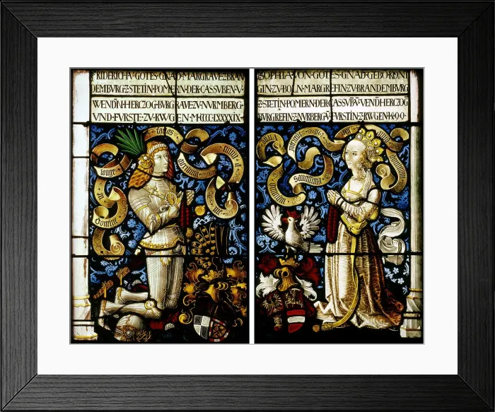 Framed Print : Margrave Frederick of Brandenburg-Ansbach (1460?1536) and his wife Sophia Jagiellon (1464?1512), 149 Artist: Kamberger, Hans (active before 1507) Framed Print : Margrave Frederick of Brandenburg-Ansbach (1460?1536) and his wife Sophia Jagiellon (1464?1512), 149 Artist: Kamberger, Hans (active before 1507)
