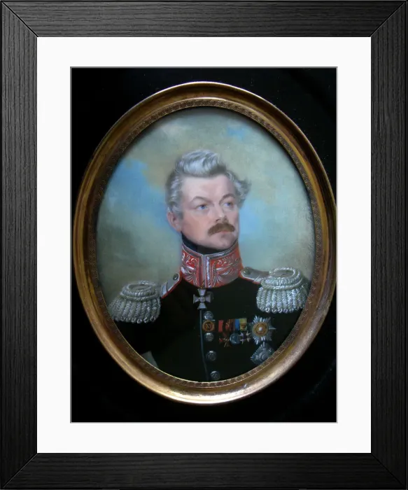 Framed Print : Portrait of General Count Fyodor Nesselrode (1786-1868), before 1868. Artist: Marszalkiewicz, Stanislaw (1789-1872) Framed Print : Portrait of General Count Fyodor Nesselrode (1786-1868), before 1868. Artist: Marszalkiewicz, Stanislaw (1789-1872)