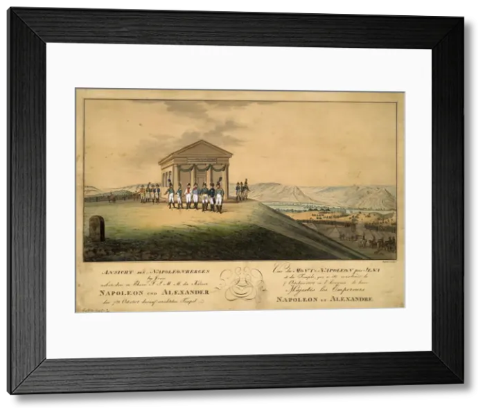 Framed Print : The visit of Napoleon and Alexander I to the battlefield of Jena, 1808. Artist: Geissler, Christian Gottfried Heinrich (1770-1844) Framed Print : The visit of Napoleon and Alexander I to the battlefield of Jena, 1808. Artist: Geissler, Christian Gottfried Heinrich (1770-1844)