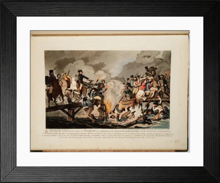 Framed Print : French army crossing the Berezina in November 1812, 1813. Artist: Hassell, John (1767-1825) Framed Print : French army crossing the Berezina in November 1812, 1813. Artist: Hassell, John (1767-1825)