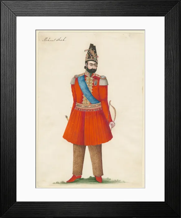 Framed Print : Mohammad Shah Qajar (1808-1848), king of Persia, 1835. Artist: Iranian master Framed Print : Mohammad Shah Qajar (1808-1848), king of Persia, 1835. Artist: Iranian master