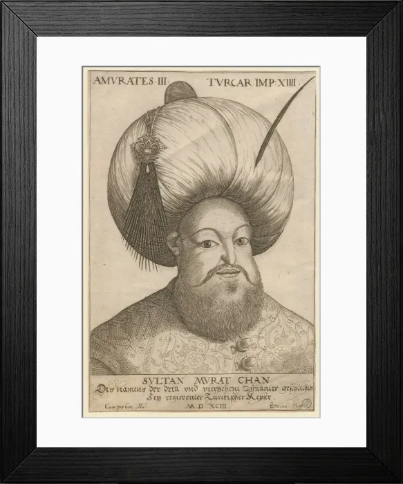 Framed Print : Murad III (1546-1595), Sultan of the Ottoman Empire, 1593. Artist: Anonymous Framed Print : Murad III (1546-1595), Sultan of the Ottoman Empire, 1593. Artist: Anonymous