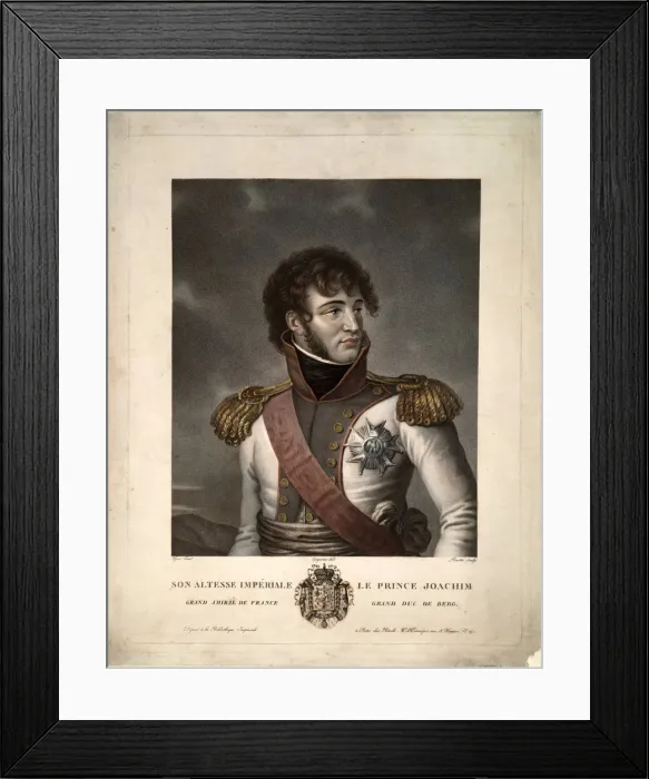 Framed Print : Portrait of Joachim Murat, ca 1806. Artist: Gregorius, Albert (1774-1853) Framed Print : Portrait of Joachim Murat, ca 1806. Artist: Gregorius, Albert (1774-1853)