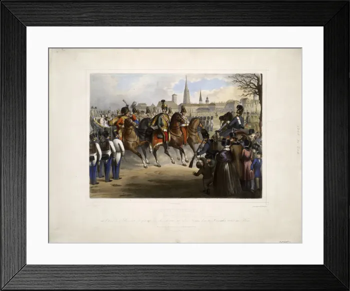 Framed Print : Nicholas I of Russia as colonel-in-chief of the 9th Hussar Regiment Graf Nadasdy at the Glacis in Artist: Katzler, Vinzenz (1823-1882) Framed Print : Nicholas I of Russia as colonel-in-chief of the 9th Hussar Regiment Graf Nadasdy at the Glacis in Artist: Katzler, Vinzenz (1823-1882)