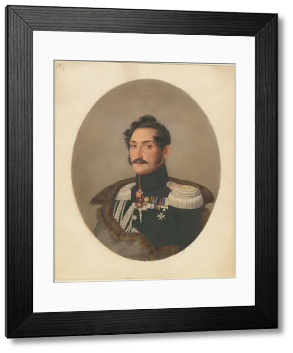 Framed Print : Portrait of Count Alexey Fyodorovich Orlov (1787-1862). Artist: Kruger, Franz (1797-1857) Framed Print : Portrait of Count Alexey Fyodorovich Orlov (1787-1862). Artist: Kruger, Franz (1797-1857)
