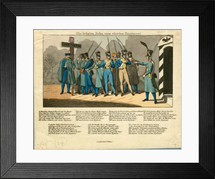 Framed Print : The Last Ten of the 4th Regiment, 1831. Artist: Anonymous Framed Print : The Last Ten of the 4th Regiment, 1831. Artist: Anonymous