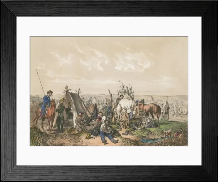 Framed Print : A Scene from the War of Independence in Hungary on 1849, ca. 1849. Artist: Strassgschwandtner, Josef Anton (1826-1881) Framed Print : A Scene from the War of Independence in Hungary on 1849, ca. 1849. Artist: Strassgschwandtner, Josef Anton (1826-1881)