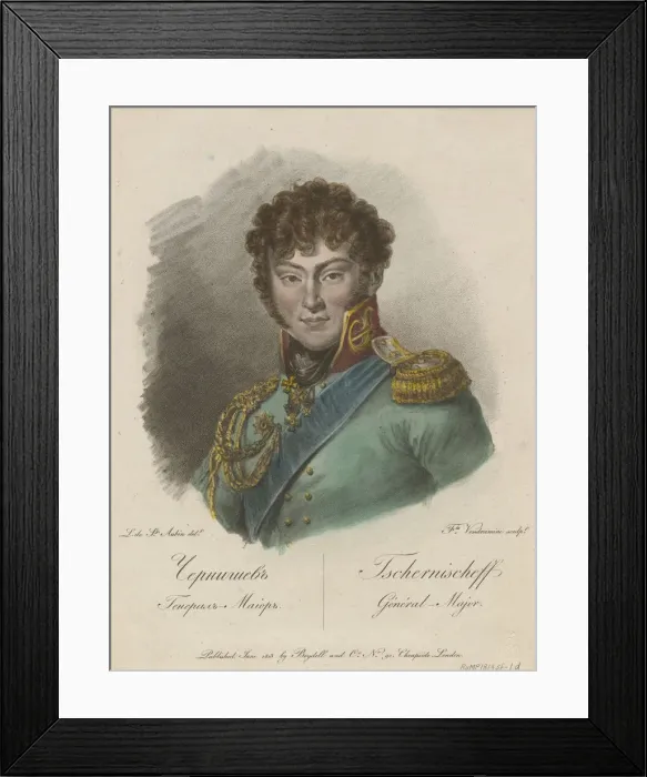 Framed Print : Portrait of Count Alexander Ivanovich Chernyshov (1786-1857), 1813. Artist: Vendramini, Francesco (1780-1856) Framed Print : Portrait of Count Alexander Ivanovich Chernyshov (1786-1857), 1813. Artist: Vendramini, Francesco (1780-1856)