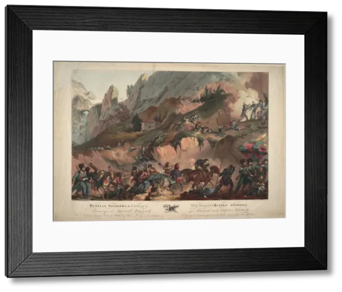Framed Print : Russian Army Crossing the Devils Bridge in 1799, 1804. Artist: Porter, Robert Carr (1777-1842) Framed Print : Russian Army Crossing the Devils Bridge in 1799, 1804. Artist: Porter, Robert Carr (1777-1842)