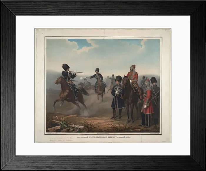 Framed Print : Convoy of His Imperial Highness, 1854-1862. Artist: Jebens, Adolf (1819-1888) Framed Print : Convoy of His Imperial Highness, 1854-1862. Artist: Jebens, Adolf (1819-1888)