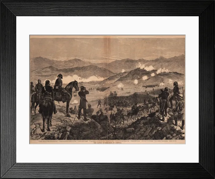 Framed Print : The Battle of Kizil-Tepe on June 25, 1877, 1877. Artist: Anonymous Framed Print : The Battle of Kizil-Tepe on June 25, 1877, 1877. Artist: Anonymous