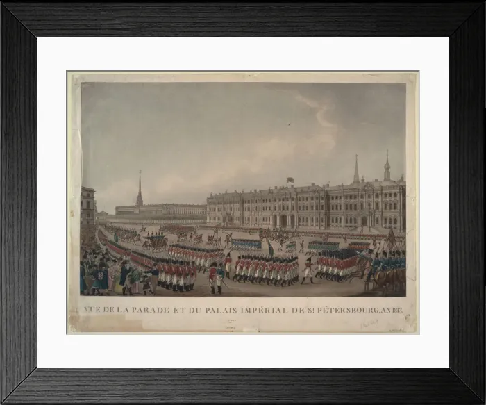 Framed Print : The parade in front of the Winter Palace in St. Petersburg on 1812, 1812. Artist: Anonymous Framed Print : The parade in front of the Winter Palace in St. Petersburg on 1812, 1812. Artist: Anonymous