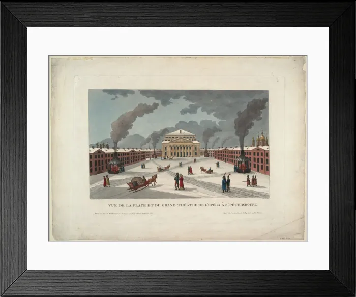 Framed Print : The Saint Petersburg Imperial Bolshoi Kamenny Theatre, c. 1811. Artist: Courvoisier-Voisin, Henri (1757-1830) Framed Print : The Saint Petersburg Imperial Bolshoi Kamenny Theatre, c. 1811. Artist: Courvoisier-Voisin, Henri (1757-1830)