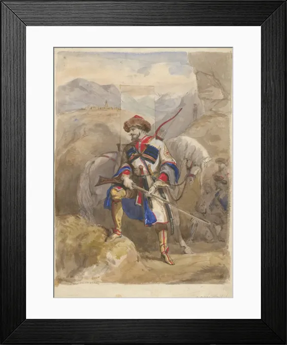 Framed Print : Imam Shamil (1797-1871), 1854. Artist: Anonymous Framed Print : Imam Shamil (1797-1871), 1854. Artist: Anonymous