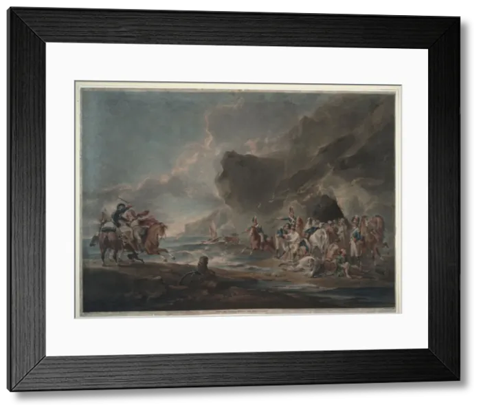 Framed Print : Smugglers defeated, 1795-1798. Artist: Bourgeois, Sir Peter Francis (1756-1811) Framed Print : Smugglers defeated, 1795-1798. Artist: Bourgeois, Sir Peter Francis (1756-1811)