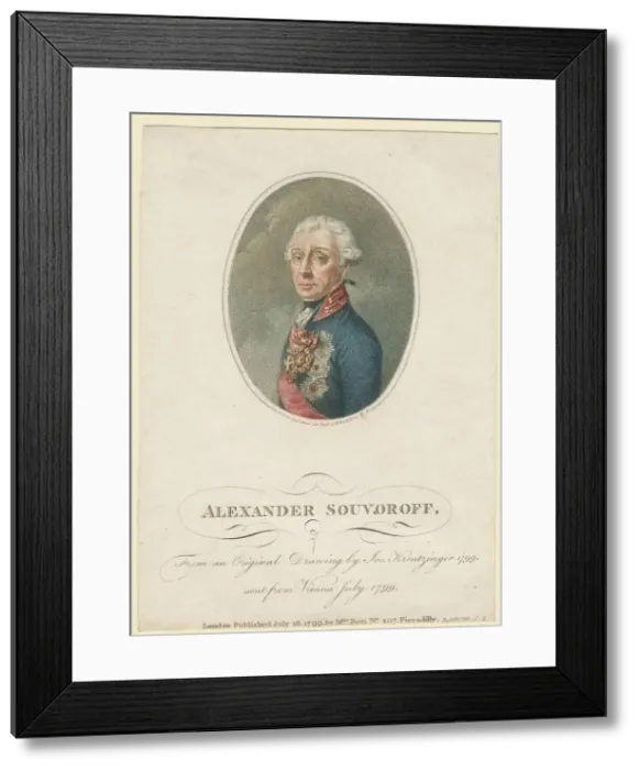 Framed Print : Portrait of Field Marshal Generalissimo Prince Alexander Suvorov (1729?1800), 1799. Artist: Kreuzinger, Josef (1757-1829) Framed Print : Portrait of Field Marshal Generalissimo Prince Alexander Suvorov (1729?1800), 1799. Artist: Kreuzinger, Josef (1757-1829)