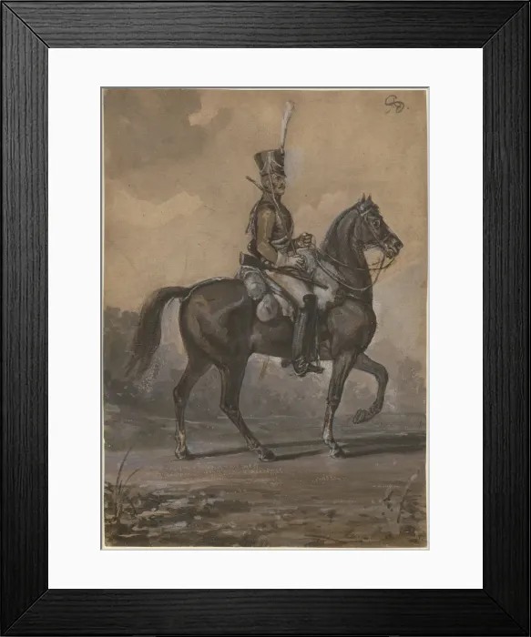 Framed Print : Russian dragoon, 1820. Artist: Sauerweid, Alexander Ivanovich (1783-1844)