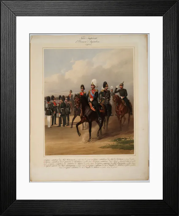 Framed Print : Officers of the 1st Guards Infantry Division of the Russian Imperial Guard, 1867. Artist: Piratsky, Karl Karlovich (1813-1889) Framed Print : Officers of the 1st Guards Infantry Division of the Russian Imperial Guard, 1867. Artist: Piratsky, Karl Karlovich (1813-1889)