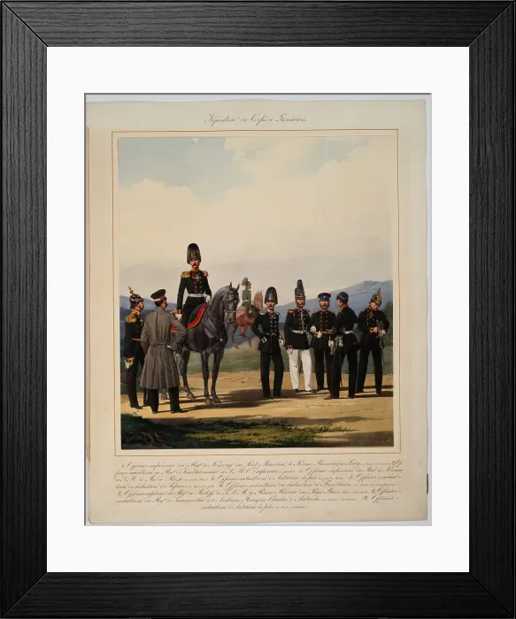 Framed Print : Infantry of the Russian Imperial Grenadier corps, 1867. Artist: Piratsky, Karl Karlovich (1813-1889) Framed Print : Infantry of the Russian Imperial Grenadier corps, 1867. Artist: Piratsky, Karl Karlovich (1813-1889)