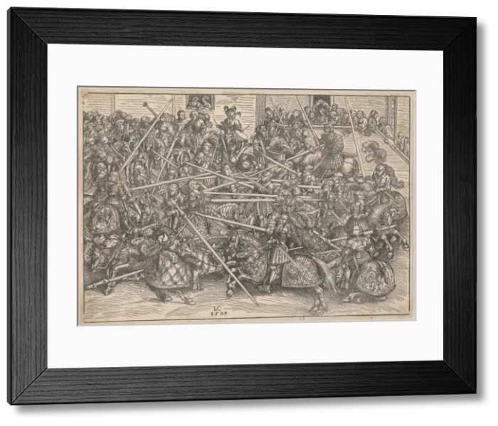 Framed Print : Tournament, 1509. Artist: Cranach, Lucas, the Elder (1472-1553) Framed Print : Tournament, 1509. Artist: Cranach, Lucas, the Elder (1472-1553)