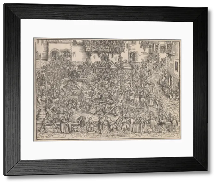 Framed Print : Tournament, 1509. Artist: Cranach, Lucas, the Elder (1472-1553) Framed Print : Tournament, 1509. Artist: Cranach, Lucas, the Elder (1472-1553)