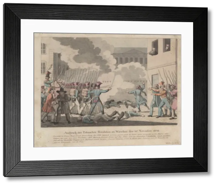 Framed Print : Outbreak of the Polish Revolution in Warsaw on November 1830. Artist: Wunder, Georg Benedikt (1786-1858) Framed Print : Outbreak of the Polish Revolution in Warsaw on November 1830. Artist: Wunder, Georg Benedikt (1786-1858)