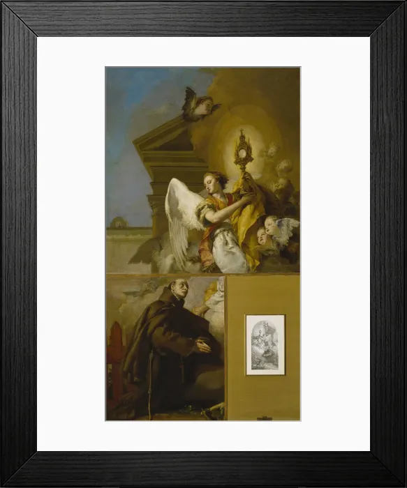 Framed Print : The Vision of Saint Paschal Baylon, 1767-1769. Artist: Tiepolo, Giambattista (1696-1770) Framed Print : The Vision of Saint Paschal Baylon, 1767-1769. Artist: Tiepolo, Giambattista (1696-1770)