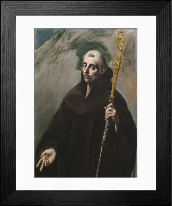 Framed Print : Saint Benedict of Nursia, 1577-1579. Artist: El Greco, Dominico (1541-1614) Framed Print : Saint Benedict of Nursia, 1577-1579. Artist: El Greco, Dominico (1541-1614)