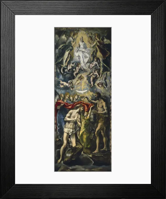 Framed Print : The Baptism of Christ, 1597-1600. Artist: El Greco, Dominico (1541-1614)