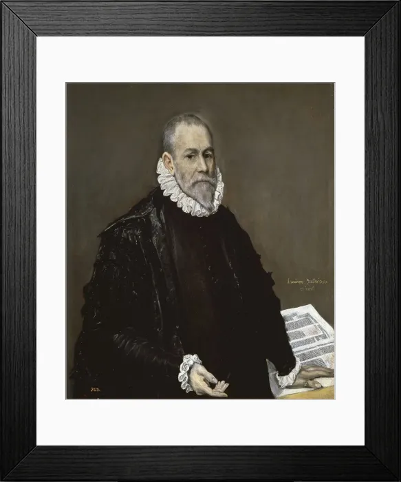 Framed Print : Portrait of a Physician, 1582-1585. Artist: El Greco, Dominico (1541-1614) Framed Print : Portrait of a Physician, 1582-1585. Artist: El Greco, Dominico (1541-1614)