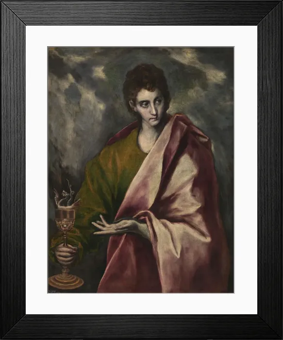 Framed Print : Saint John the Evangelist, c. 1605. Artist: El Greco, Dominico (1541-1614) Framed Print : Saint John the Evangelist, c. 1605. Artist: El Greco, Dominico (1541-1614)