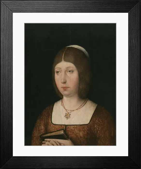 Framed Print : Queen Isabella I of Castile, c. 1490. Artist: Anonymous Framed Print : Queen Isabella I of Castile, c. 1490. Artist: Anonymous