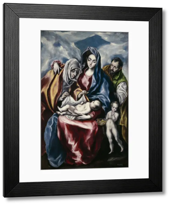 Framed Print : The Holy Family with Saint Anne and John the Baptist as Child, ca. 1600. Artist: El Greco, Dominico (1541-1614) Framed Print : The Holy Family with Saint Anne and John the Baptist as Child, ca. 1600. Artist: El Greco, Dominico (1541-1614)