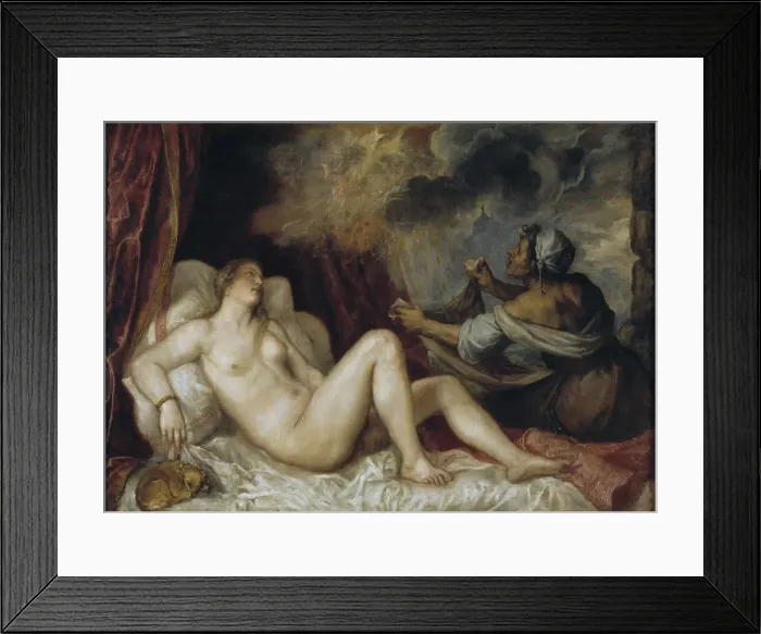 Framed Print : Danae, 1553. Artist: Titian (1488-1576)