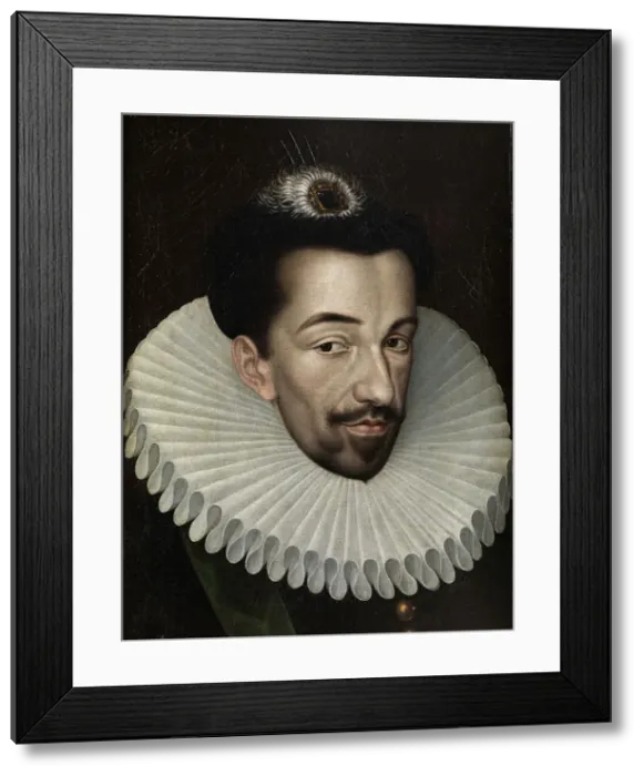 Framed Print : Portrait of Henry III of France, King of Poland and Grand Duke of Lithuania, 1580s. Artist: Quesnel, Francois (1543-1619) Framed Print : Portrait of Henry III of France, King of Poland and Grand Duke of Lithuania, 1580s. Artist: Quesnel, Francois (1543-1619)