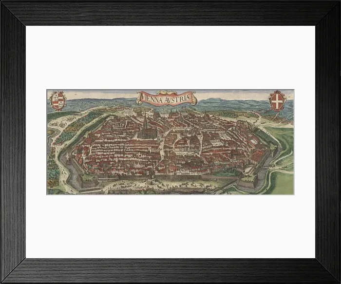 Framed Print : Bird s-eye view of Vienna from North, 1609. Artist: Hoefnagel, Jacob (1575-c. 1630) Framed Print : Bird s-eye view of Vienna from North, 1609. Artist: Hoefnagel, Jacob (1575-c. 1630)