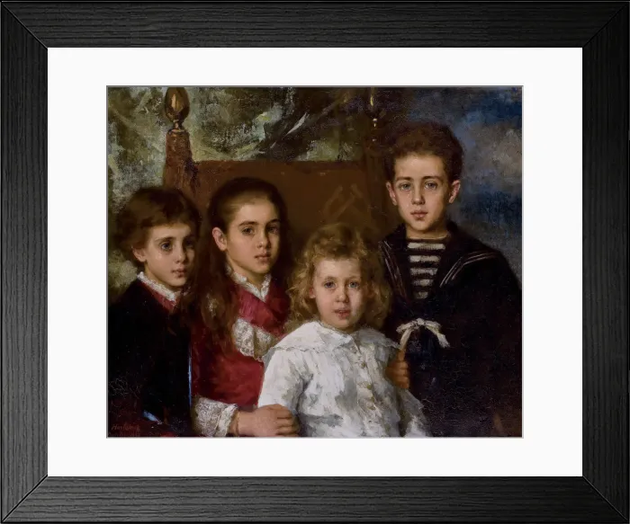 Framed Print : Portrait of the children of Paul Pavlovich Demidoff, 2nd Prince of San Donato (1839-1885), Avrora, A Artist: Harlamov, Alexei Alexeyevich (1840-1922) Framed Print : Portrait of the children of Paul Pavlovich Demidoff, 2nd Prince of San Donato (1839-1885), Avrora, A Artist: Harlamov, Alexei Alexeyevich (1840-1922)