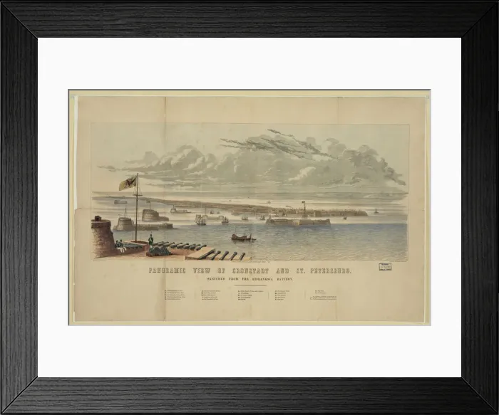 Framed Print : Panoramic view of Kronstadt and St. Petersburg. Artist: Anonymous Framed Print : Panoramic view of Kronstadt and St. Petersburg. Artist: Anonymous