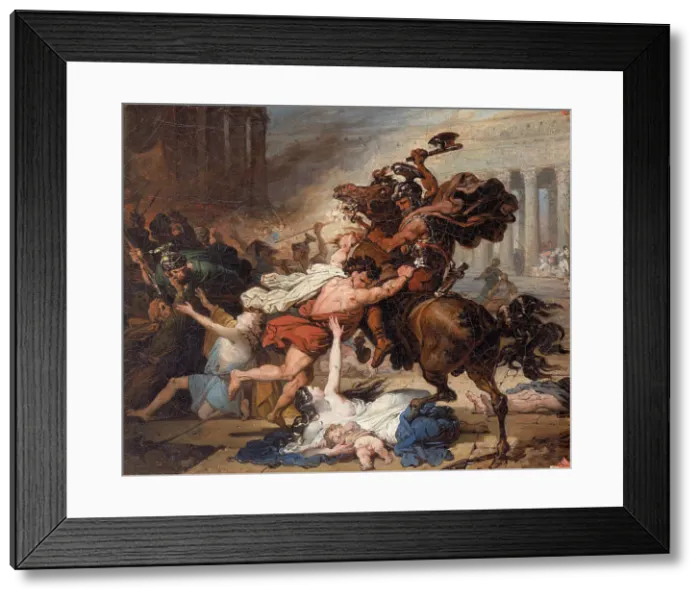 Framed Print : Destruction of Jerusalem by the Romans (Study), 1824. Artist: Heim, Francois-Joseph (1787-1865) Framed Print : Destruction of Jerusalem by the Romans (Study), 1824. Artist: Heim, Francois-Joseph (1787-1865)